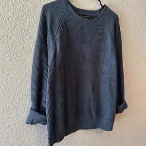 Banana Republic Blue Crew Neck Sweater with Ribbed Neckline